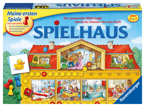 Ravensburger 21424 - Spielhaus - Kinderspielklassiker, spannende Bilderjagd für 2-4 Spieler ab 4 Jahren - Jörg Obrist