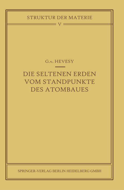 Die seltenen Erden vom Standpunkte des Atombaus - G. v. Hevesy