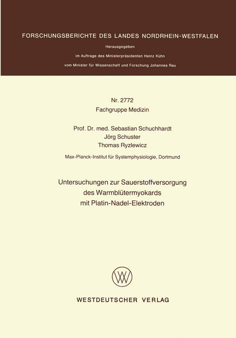 Untersuchungen zur Sauerstoffversorgung des Warmblütermyokards mit Platin-Nadel-Elektroden - Sebastian Schuchhardt