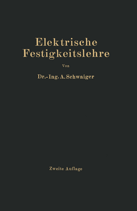 Elektrische Festigkeitslehre - A. Schwaiger