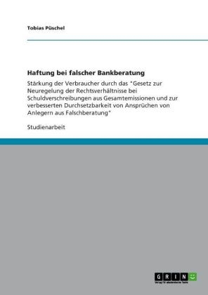 Haftung bei falscher Bankberatung - Tobias PÃ¼schel