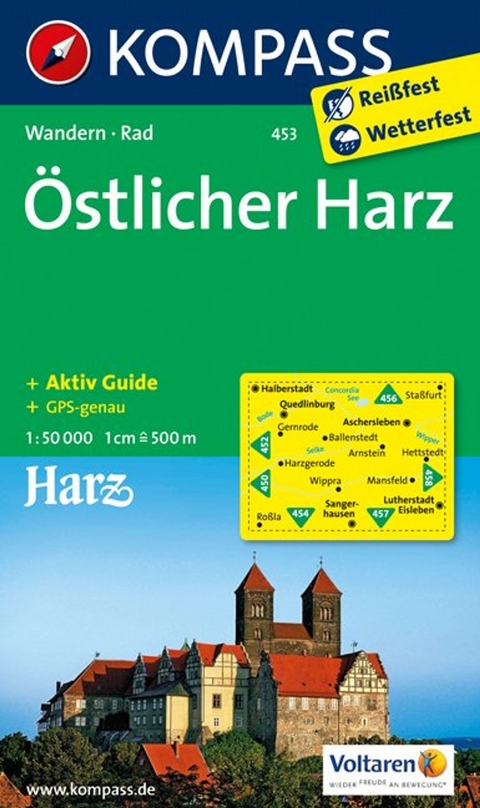 KOMPASS Wanderkarte 453 Östlicher Harz 1:50.000