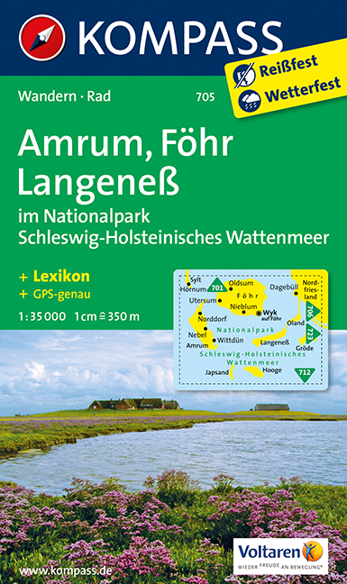 KOMPASS Wanderkarte Amrum - Föhr - Langeneß - 