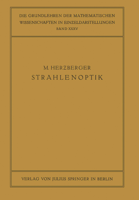 Strahlenoptik - M. Herzberger