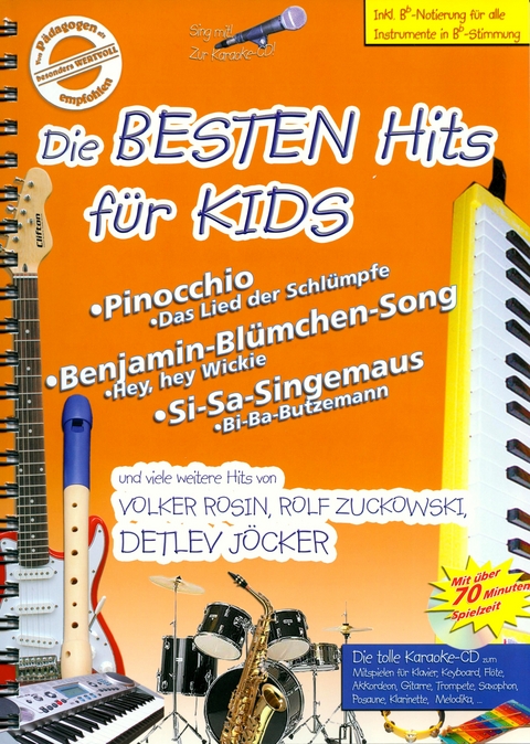 Die besten Hits für Kids, Notenbuch, m. Audio-CD (Karaoke-CD)