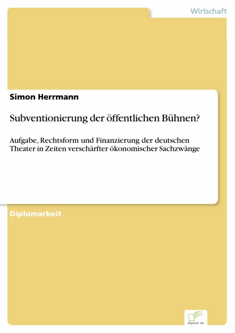 Subventionierung der öffentlichen Bühnen? -  Simon Herrmann