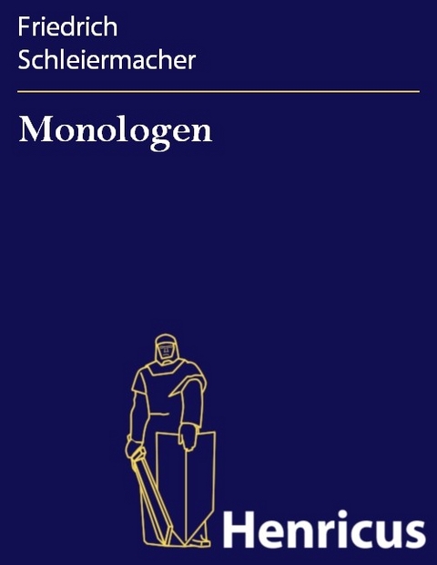 Monologen -  Friedrich Schleiermacher