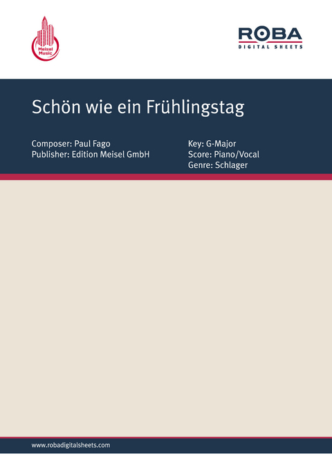 Schön wie ein Frühlingstag - Paul Fago, Will Meisel