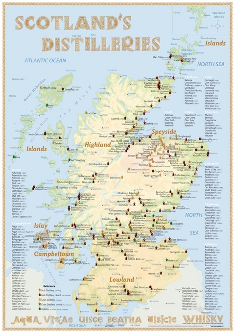 Whisky Distilleries Scotland - Poster 42x60cm Standard Edition - Rüdiger Jörg Hirst