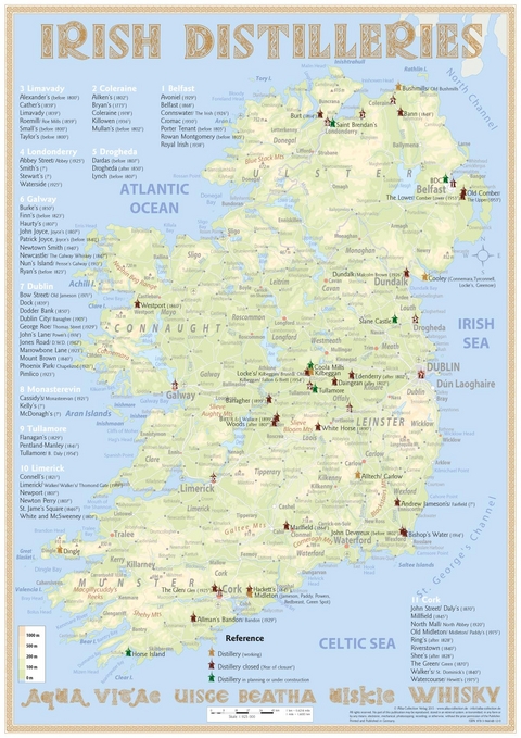 Whiskey Distilleries Ireland - Poster 42x60cm Standard Edition - Rüdiger Jörg Hirst