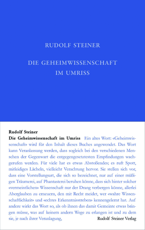 Die Geheimwissenschaft im Umriss - Rudolf Steiner