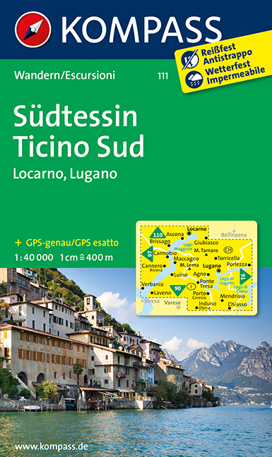 KOMPASS Wanderkarte Südtessin - Ticino Sud - Locarno - Lugano - 