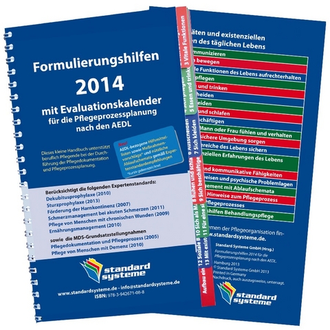 Formulierungshilfen 2014 mit Evaluationskalender für die Pflegeprozessplanung nach den ATL