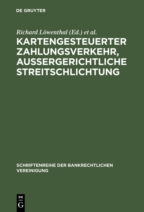 Kartengesteuerter Zahlungsverkehr, außergerichtliche Streitschlichtung