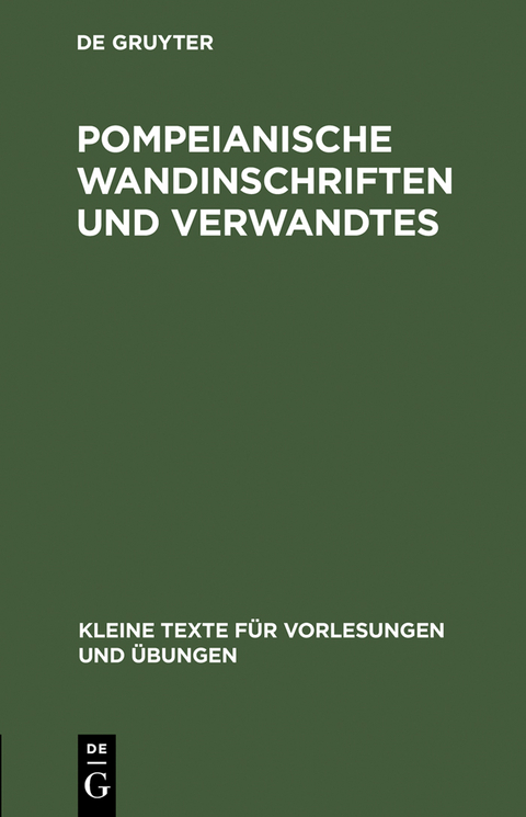 Pompeianische Wandinschriften und Verwandtes