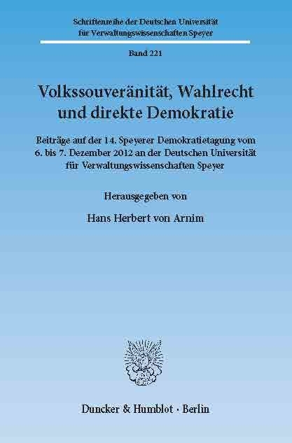 Volkssouveränität, Wahlrecht und direkte Demokratie. - 