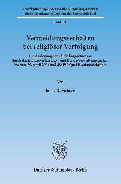 Vermeidungsverhalten bei religiöser Verfolgung. -  Jonas Dörschner