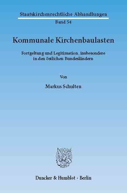 Kommunale Kirchenbaulasten. -  Markus Schulten