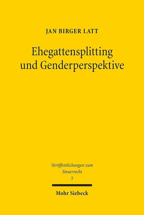 Ehegattensplitting und Genderperspektive - Jan Birger Latt