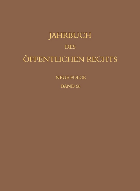 Jahrbuch des öffentlichen Rechts der Gegenwart. Neue Folge - 