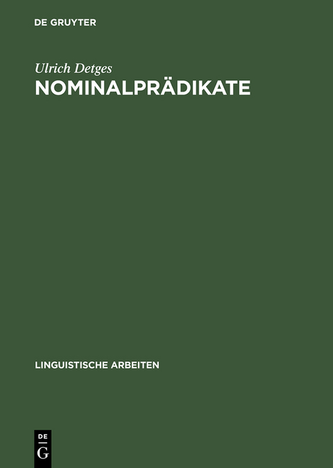 Nominalprädikate - Ulrich Detges