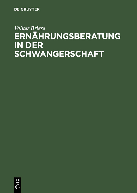 Ernährungsberatung in der Schwangerschaft - Volker Briese