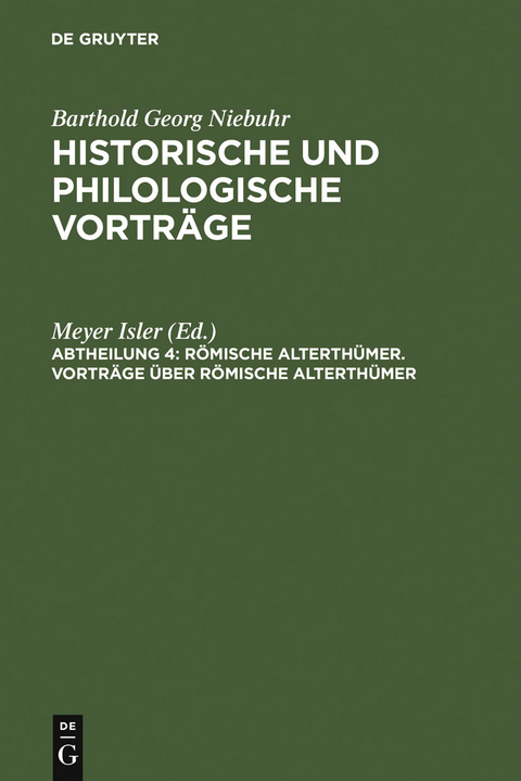 Vorträge über römische Alterthümer - 