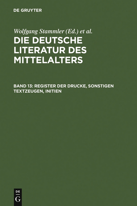 Register der Drucke, Sonstigen Textzeugen, Initien - 