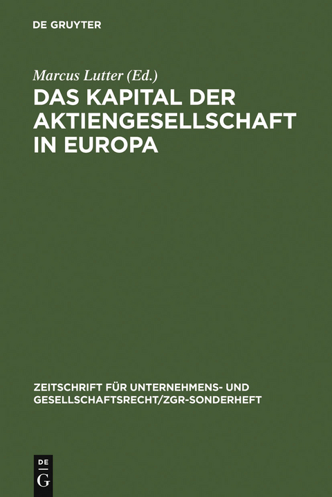 Das Kapital der Aktiengesellschaft in Europa - 