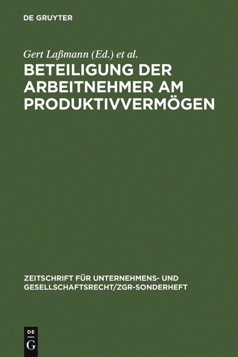 Beteiligung der Arbeitnehmer am Produktivvermögen - 