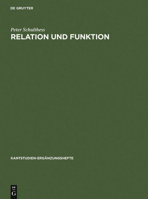 Relation und Funktion - Peter Schulthess