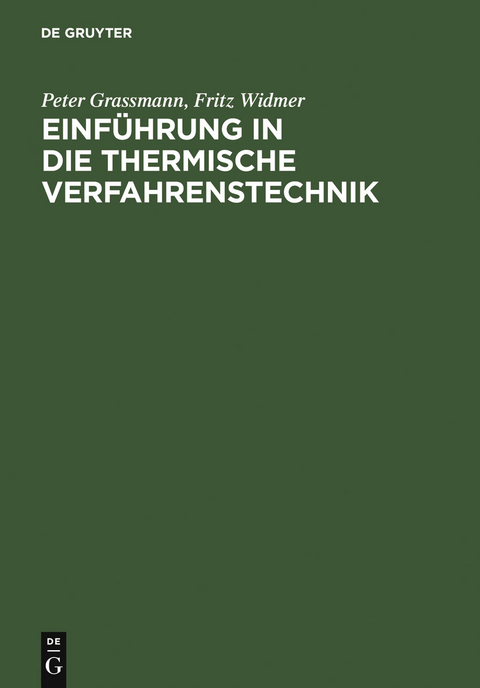 Einführung in die thermische Verfahrenstechnik - 