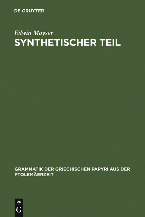 Synthetischer Teil - Edwin Mayser