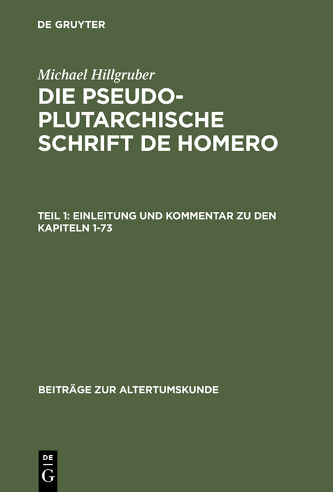 Einleitung und Kommentar zu den Kapiteln 1-73 - Michael Hillgruber