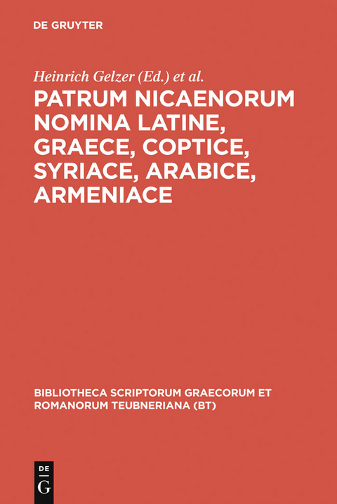 Patrum Nicaenorum nomina Latine, Graece, Coptice, Syriace, Arabice, Armeniace - 