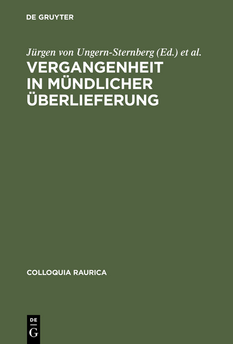 Vergangenheit in mündlicher Überlieferung - 