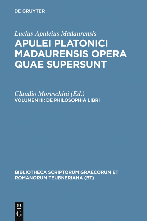 De philosophia libri -  Apuleius Platonicus Madaurensis