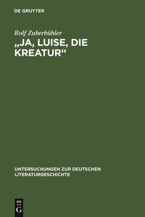 "Ja, Luise, die Kreatur" - Rolf Zuberbühler