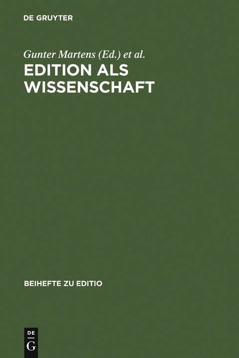 Edition als Wissenschaft - 