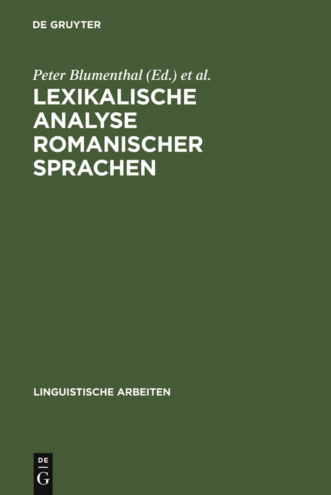 Lexikalische Analyse romanischer Sprachen - 