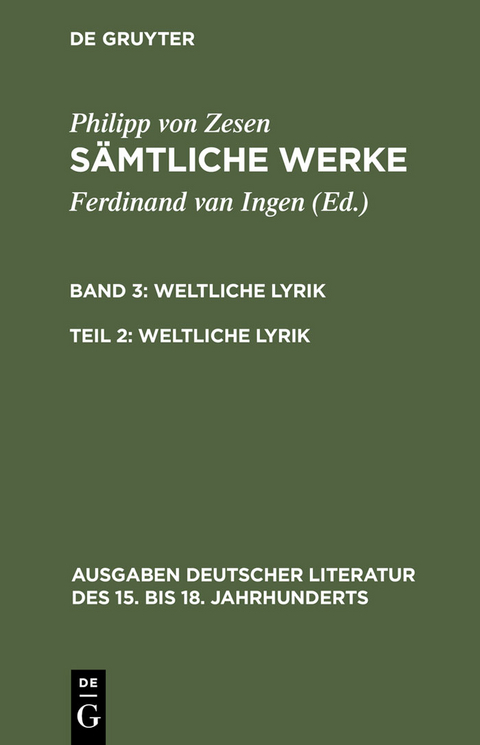 Weltliche Lyrik - Philipp von Zesen