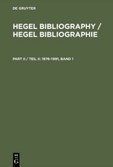 Hegel Bibliography / Hegel Bibliographie / 1976–1991 - 