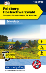 Feldberg - Hochschwarzwald Titisee, Schluchsee, St. Blasien, Nr. 26. Outdoorkarte Deutschland 1:35 000 - 