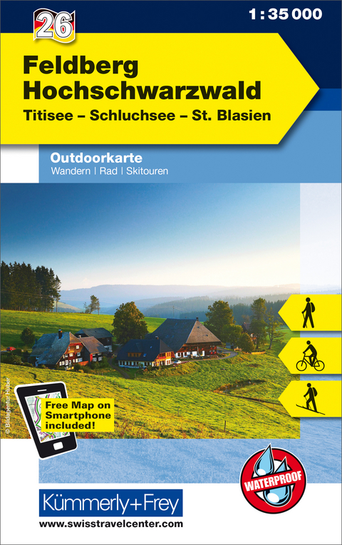 Feldberg - Hochschwarzwald Titisee, Schluchsee, St. Blasien, Nr. 26. Outdoorkarte Deutschland 1:35 000