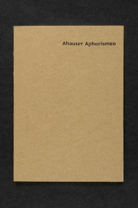 Ahauser Aphorismen - 