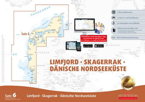 Sportbootkarten Satz 6: Limfjord - Skagerrak - Dänische Nordseeküste (Ausgabe 2018/2019) - 