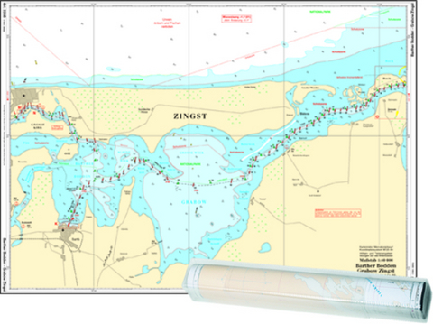 Einzelkarte Barther Bodden – Grabow – Zingst / Saaler Bodden