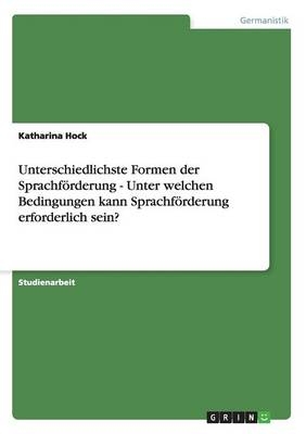 Unterschiedlichste Formen der SprachfÃ¶rderung - Unter welchen Bedingungen kann SprachfÃ¶rderung erforderlich sein? - Katharina Hock