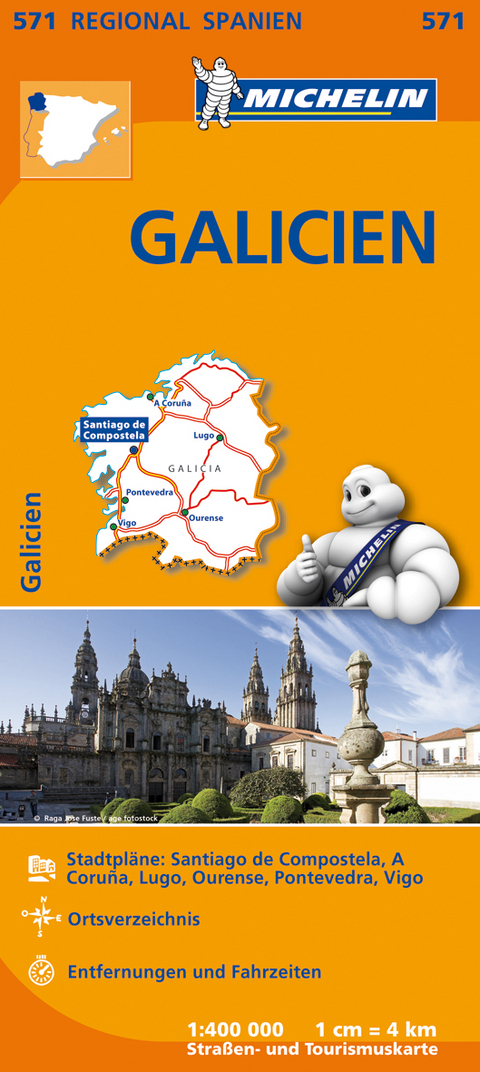 Michelin Karte Galicien. Galicia