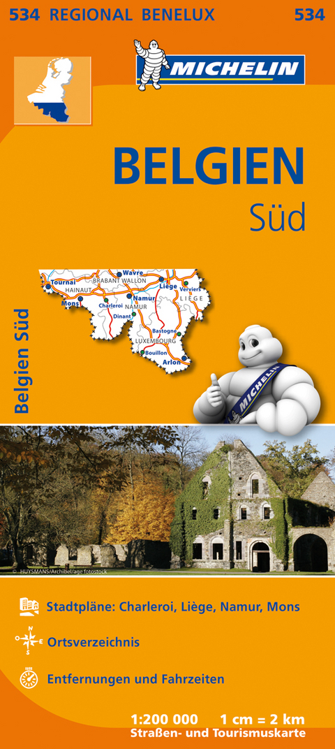 Michelin Karte Belgien Süd. Belgique Sud